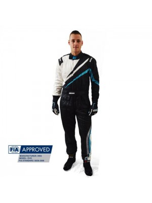 COMBINEZON RRS FIA EVO DYNAMIC NEGRU / LIGHT BLUE